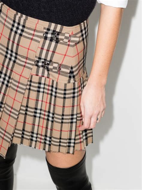 pleated burberry inspired print mini skirt|Burberry pleated skirt vintage.